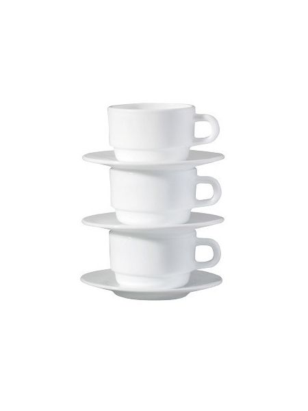 Tasse en verre trempé 13cl, extra résistante pour usage intensif, lot de 6