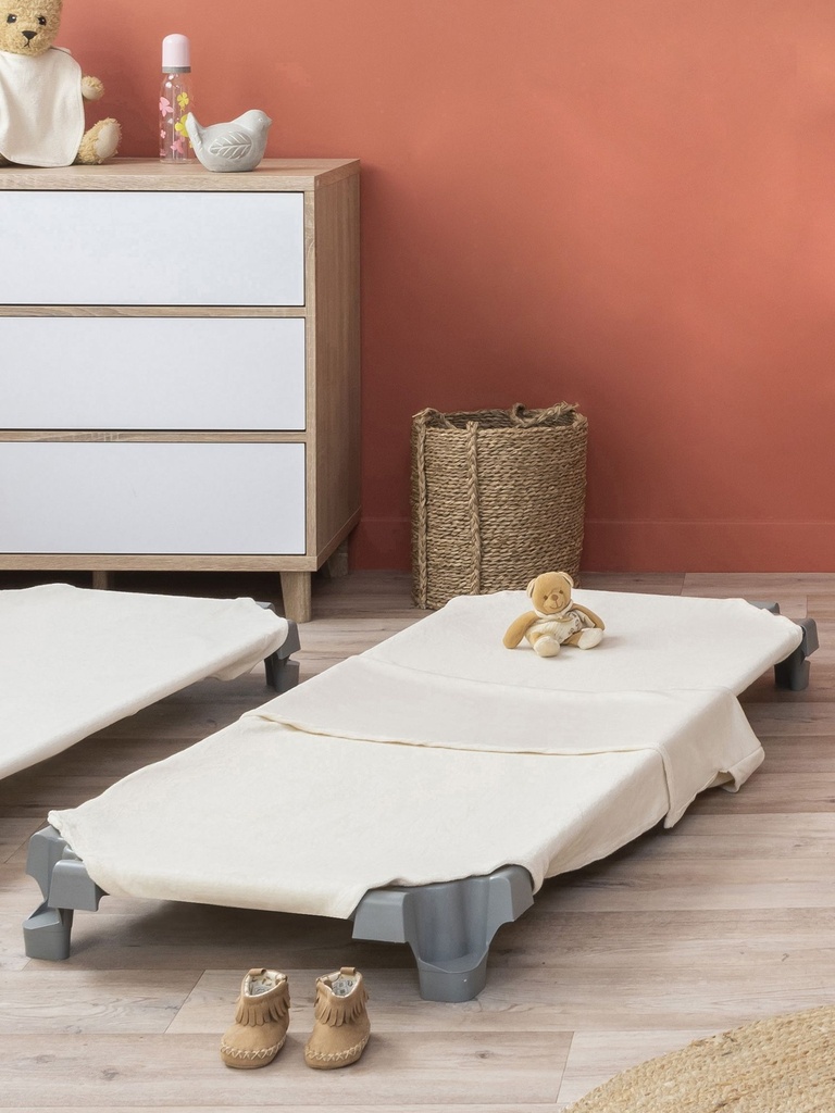 [4710] Drap sac en Éponge Coton Bio pour Couchette en crèche et maternelle 55x130cm