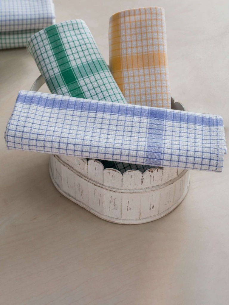 Torchon gaufré 100% coton, dimensions 50cm x 80cm, lot de 5