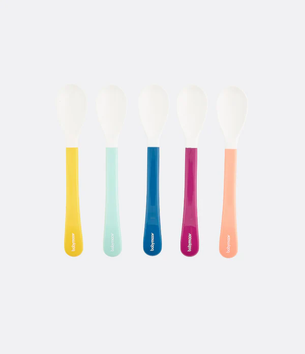 [2652_LOT] Cuillères multicolores ergonomiques 2ème âge - lot de 10