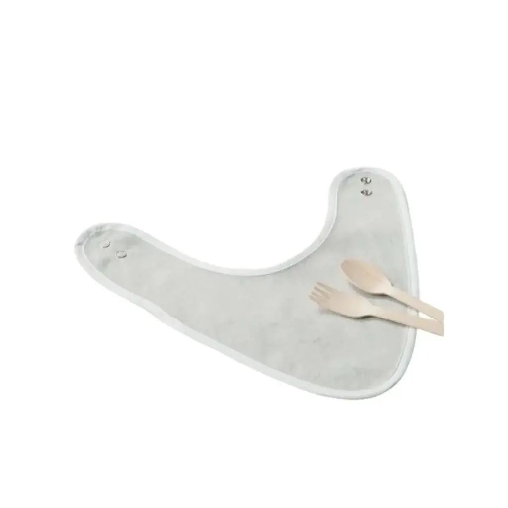 [5287] Bavoir Bandana imperméable gris perle, lot de 10