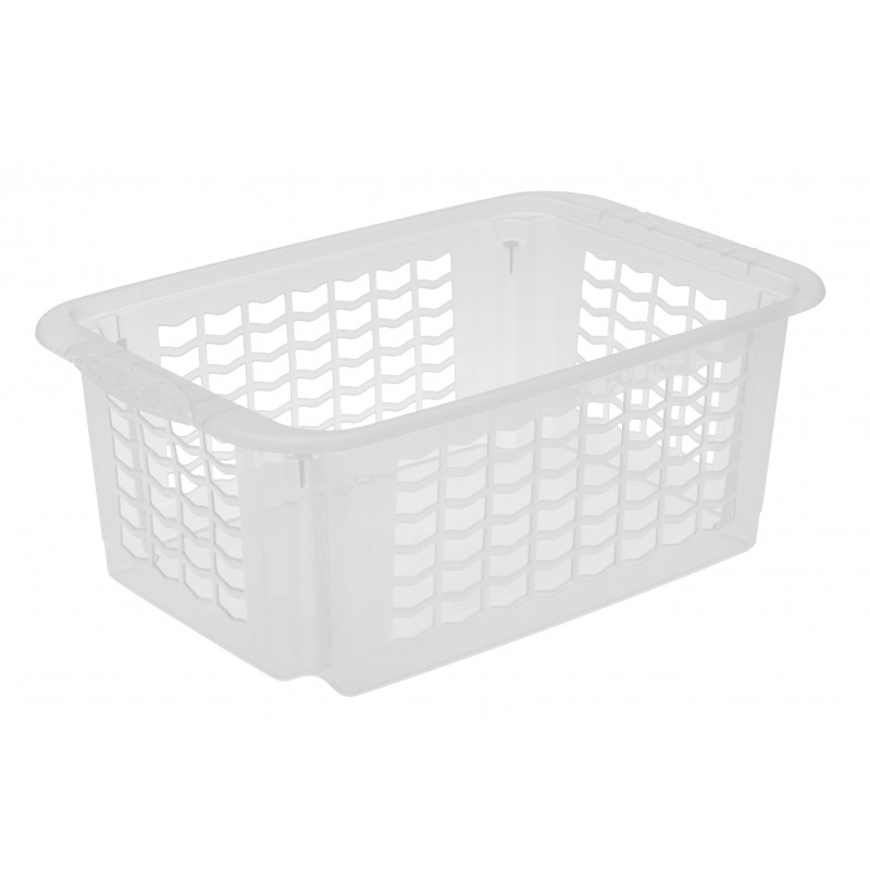 [2729] Corbeille en polypropylène blanc L.40 X l.25 X h.15cm