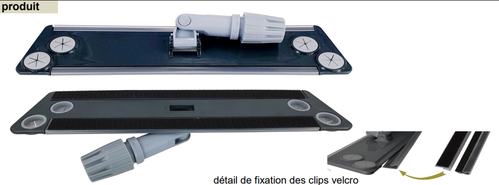 Balai trapèze 40cm avec clips velcro interchangeables