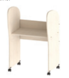 [5778] Borne de transmission mélaminé sur roulettes avec rangement sécurisé