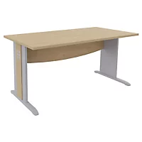[5779] Bureau droit de direction en mélamine avec pieds en L