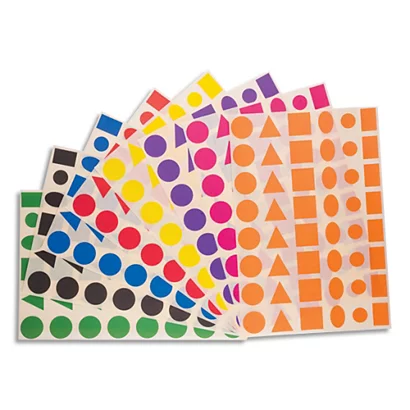 Gommettes multiformes colorées pour activités créatives