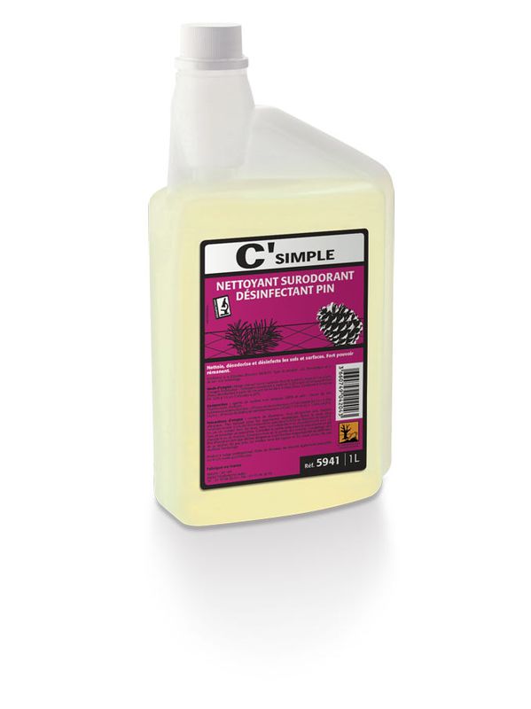 Détergent désinfectant surodorant 3-en-1 pour sols, parfum pin