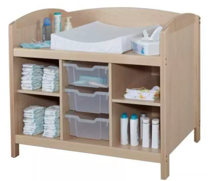 [6139] Meuble de change avec rangements pour crèche, qualité professionnelle