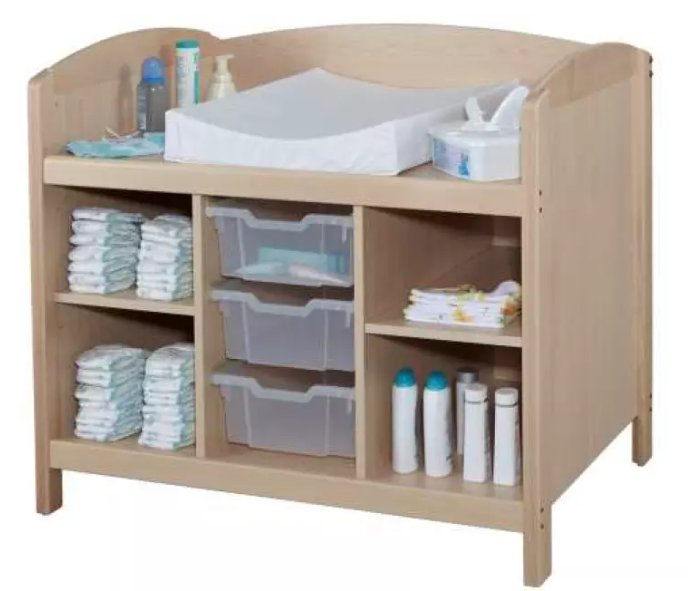 [6139] Meuble de change avec rangements pour crèche, qualité professionnelle