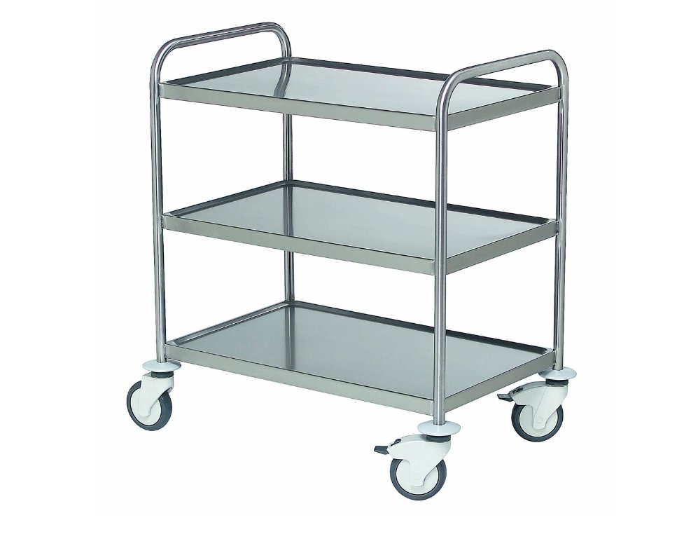 [6228] Chariot de Service inox 3 plateaux