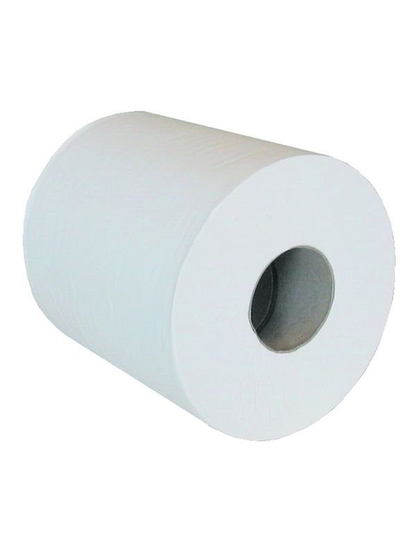 Bobine essuyage ouate blanche 450 formats 2 plis avec dévidage central