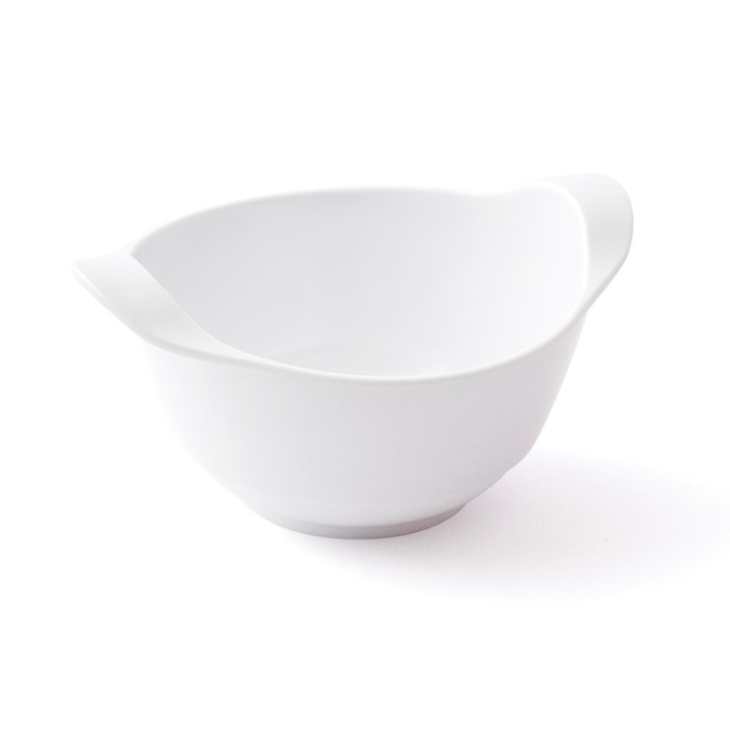 Bol ergonomique avec poignées en mélamine, empilable, lot de 12