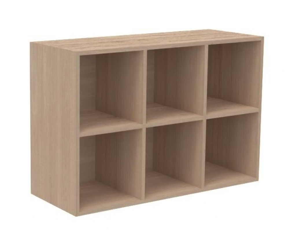 [8886] Meuble vestiaire 6 cases horizontales K'Briol sans porte pour crèches et écoles
