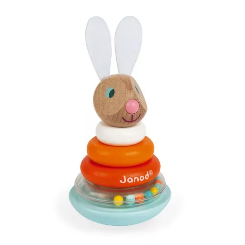 [9401] Jouet d'éveil empilable et culbuto lapin pour développer la motricité