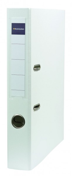 [3537_LOT] Classeur A4 avec levier et poche pour étiquette, lot de 2 (Blanc)