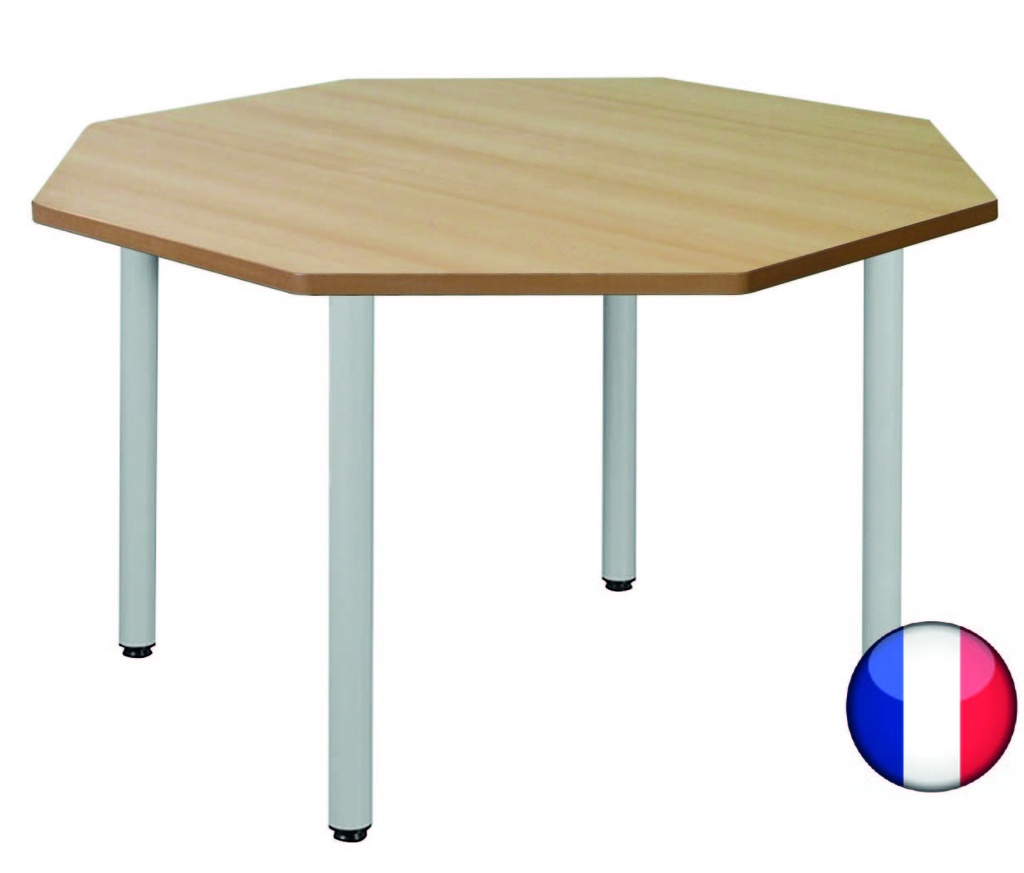 [2358] Table octogonale enfant 120cm avec plateau mélaminé - Tailles 1 à 3 (Taille 1)