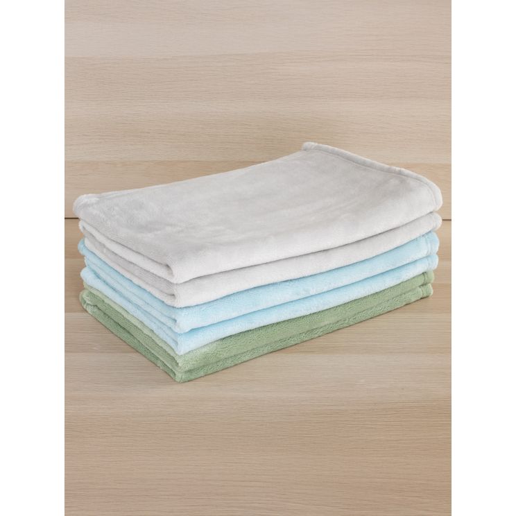 [7208] Couverture en microfibre, coloris variés, 75 x 115 ou 100x150cm, lot de 2 (Bleu, 100x50cm)