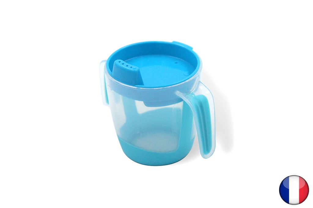 Tasse d'apprentissage ergonomique avec anses et bec fixe - lot de 6