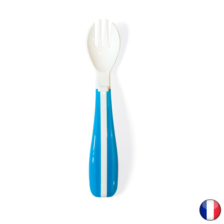[7729] Fourchette Bicolore en Polypropylène pour Enfants, Lot de 12 (Bleu)