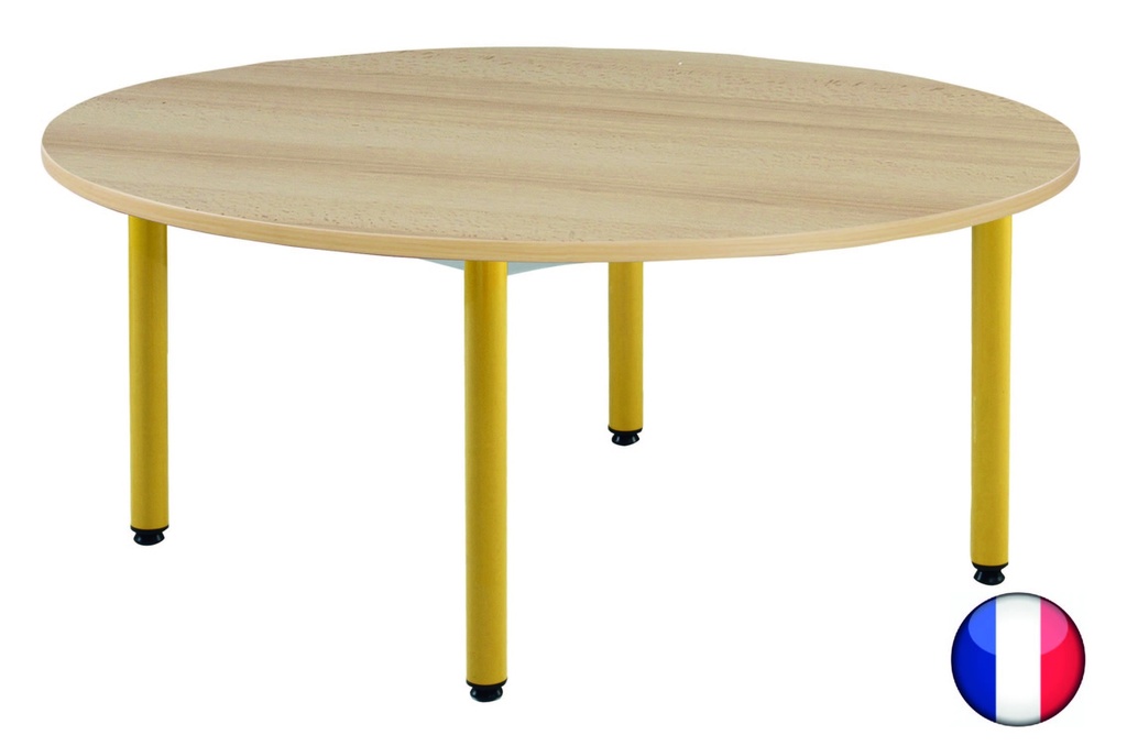 Table ronde pour crèche et maternelle 120cm, tailles 1 à 5