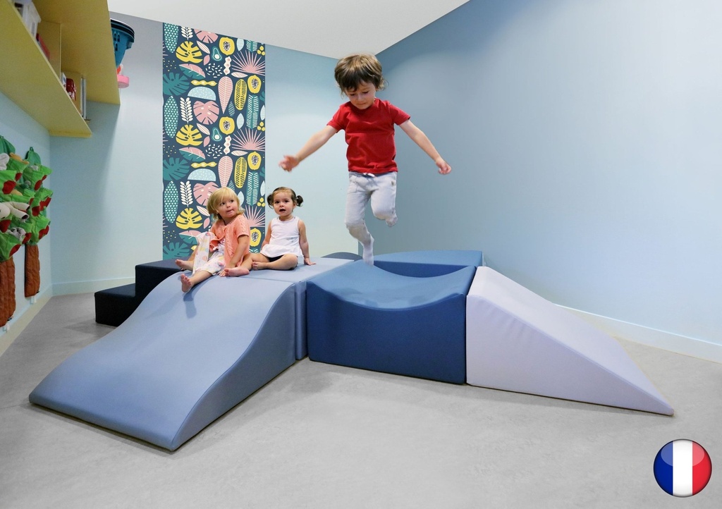 [6446] Parcours de Motricité pour Enfants de Maternelle - 4 Modules en Angle (Nuancier cocon)
