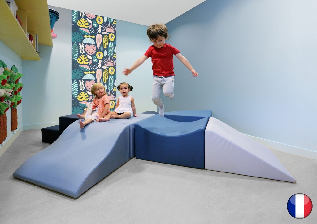 [6446] Parcours de Motricité pour Enfants de Maternelle - 4 Modules en Angle (Nuancier cocon)