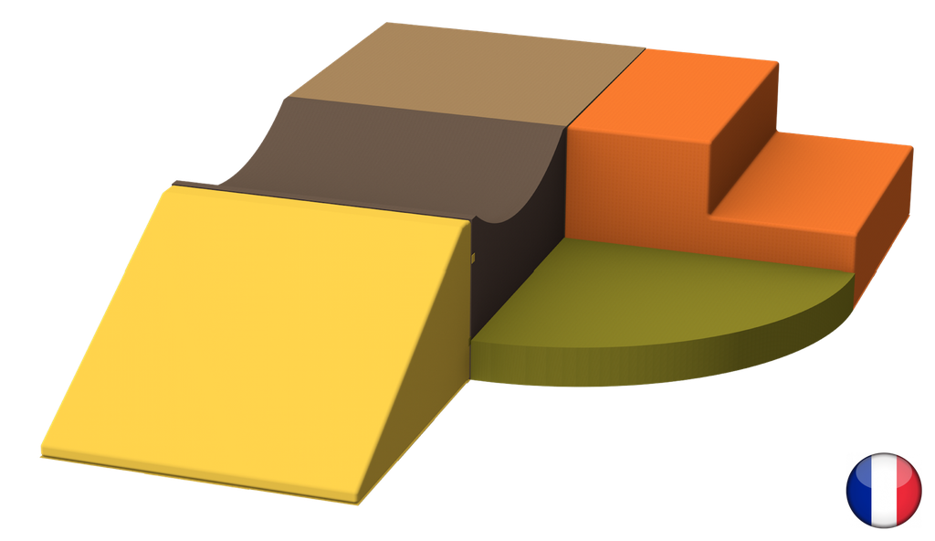 [6450] Combinaison de motricité pour enfants, 5 modules en angle (Nuancier cocon)