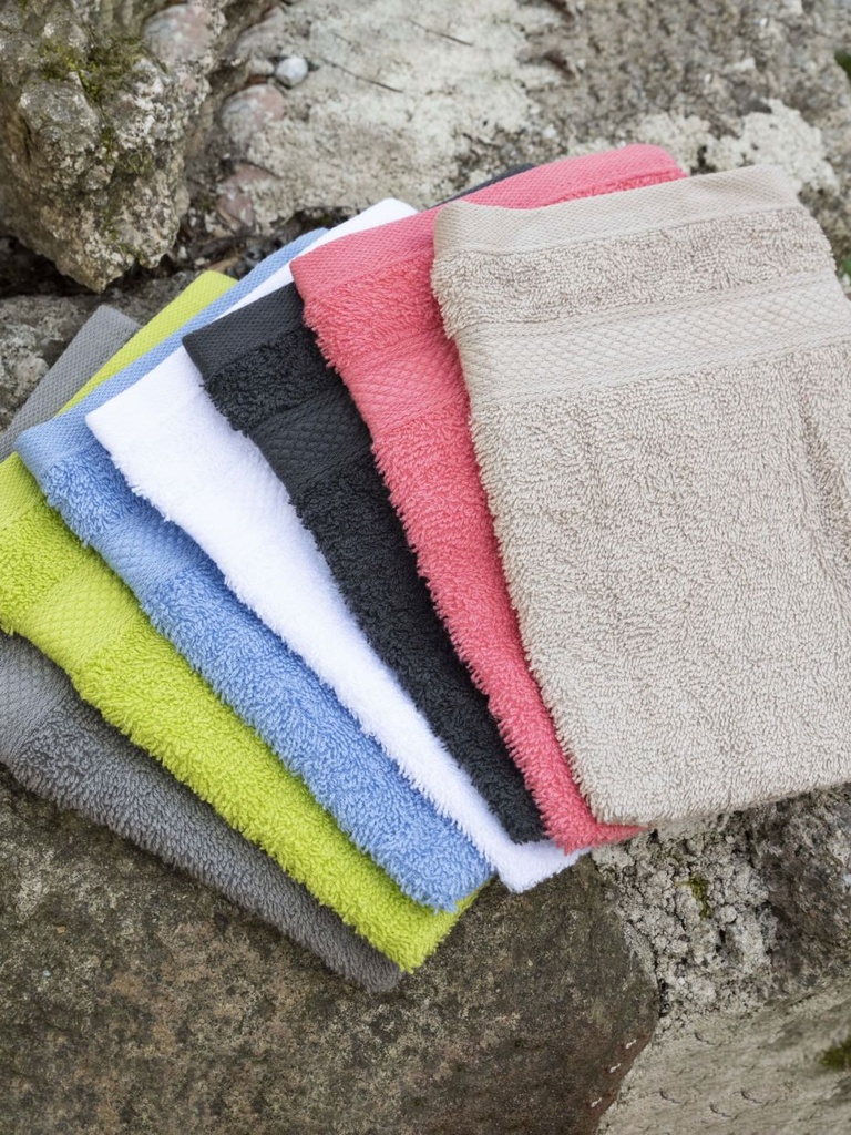 [7229] Lot de 12 gants de toilette en coton - Coloris variés (Beige)