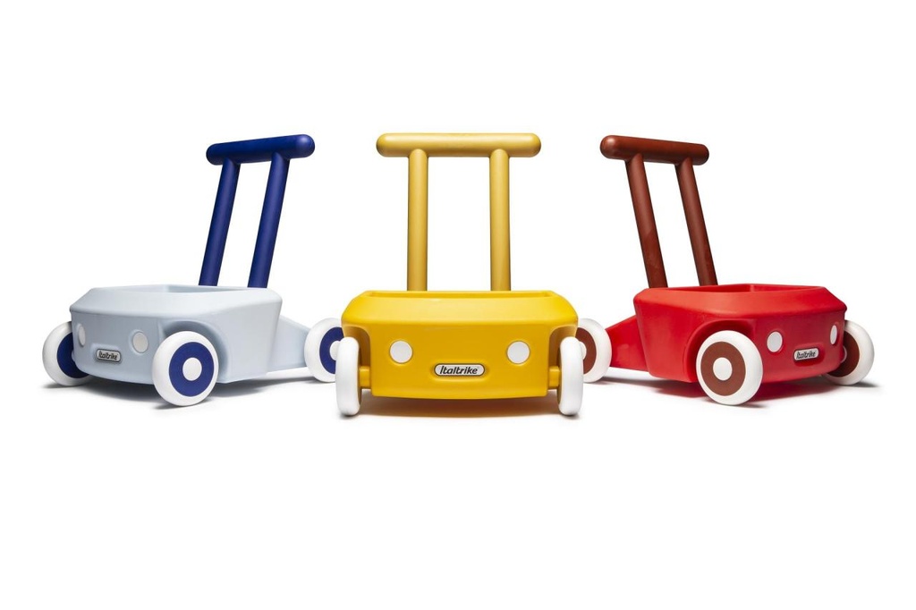 [2253] Chariot de Marche en Bois pour Premiers Pas - Modèle Roberto (Bleu)
