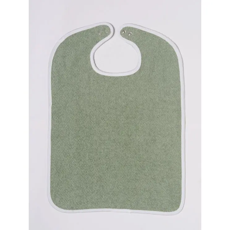 [2558] Bavoir à pression 37x50cm pour repas en crèche, lot de 10 (Gris)