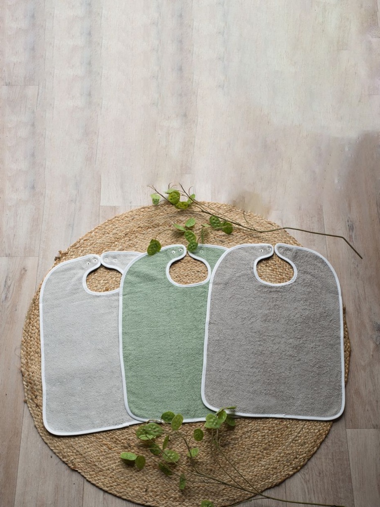 Bavoir à pression 37x50cm pour repas en crèche, lot de 10