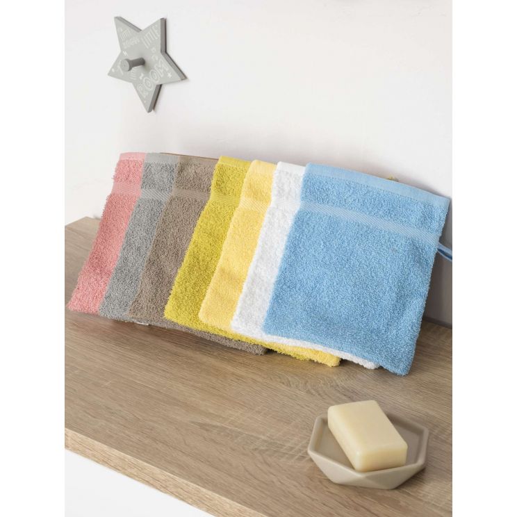 Gants de toilette en coton pour crèches, Lot de 12