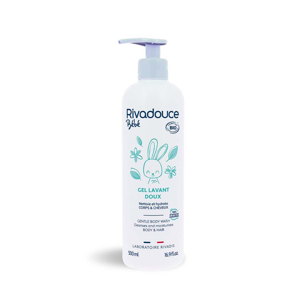 [1999] Gel doux lavant bébé bio Rivadouce pour peau sensible (500ml Avec pompe)