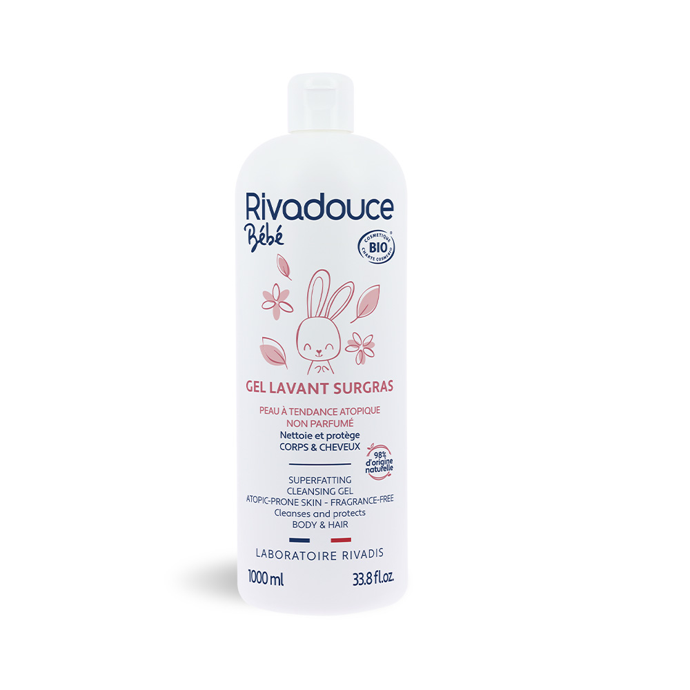 [6254] Gel lavant surgras bio Rivadouce pour bébé (500ml Avec pompe)
