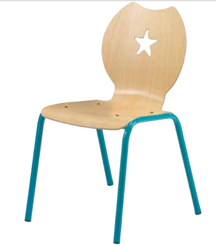 Chaise pour crèche avec assise et dossier Blueprotech, lot de 4