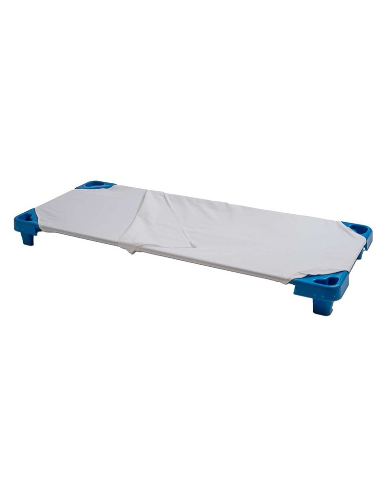 [5385] Drap sac pour couchette empilable XL en coton, lot de 4 (Blanc)