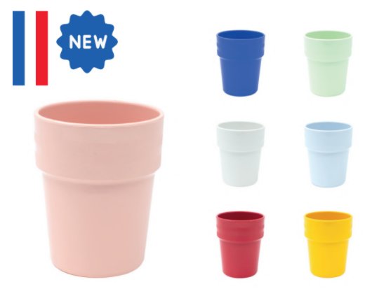[3339] Gobelet écoresponsable 20cl, micro-ondable, lot de 24 (Blanc)