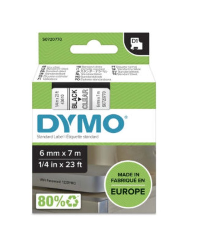 [4442] Recharge pour étiqueteuse DYMO avec ruban D1 6 mm (Blanc)