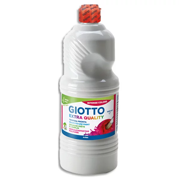 [7666] Gouache liquide blanche pour activités artistiques, flacon 1 Litre (Blanc)