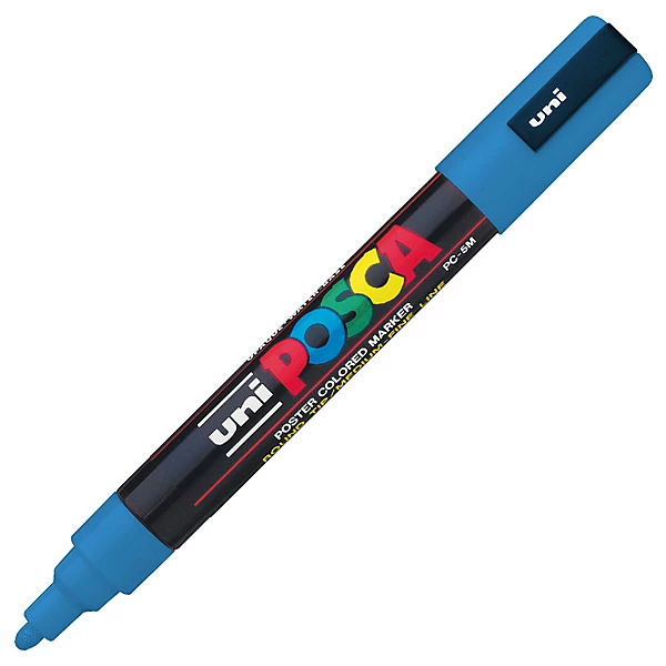 [7670] Marqueurs gouache uni posca pointe moyenne, Lot de 2 (Bleu)