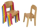Chaise empilable pour collectivités avec patins antibruit, Taille 00 à taille 2