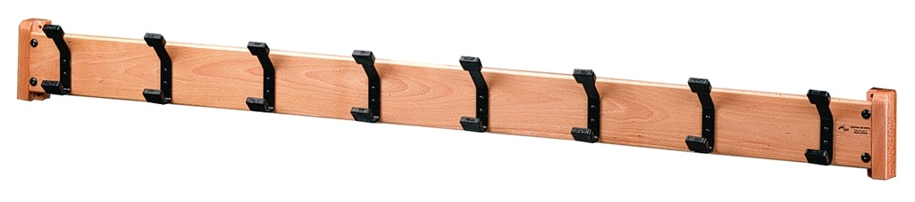 Porte-manteau en bois massif avec 8 patères, coloris au choix