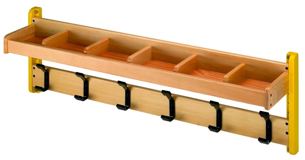 [4082] Portemanteau avec Casiers et 6 Patères pour Espaces d'Accueil (Bleu)