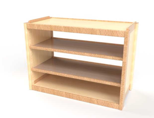 [4282] Meuble de rangement à étagères à hauteur d'enfant, 107 x 78,5x 53cm (Bleu)