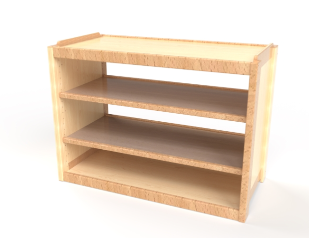 [4282] Meuble de rangement à étagères à hauteur d'enfant, 107cm (Bleu)