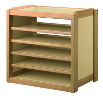 Meuble de rangement 107 cm avec 4 étagères pour espaces d'accueil