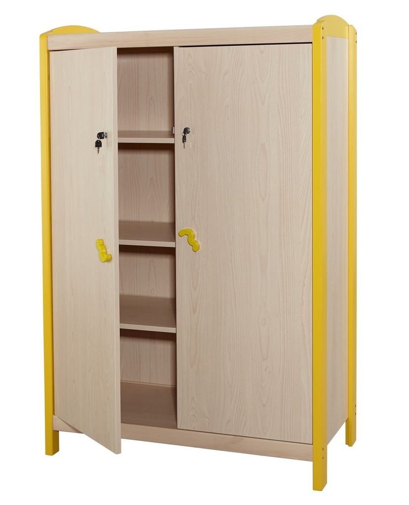 [4006] Armoire de rangement en bois massif avec options de couleur (Bleu)