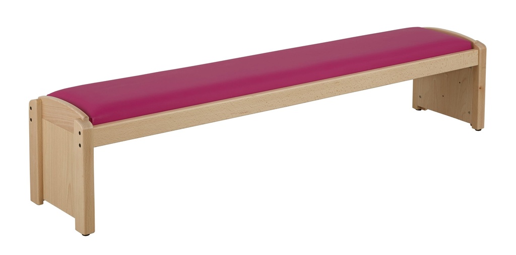 Banc simple en bois avec assise en mousse, longueur 147 cm, coloris au choix