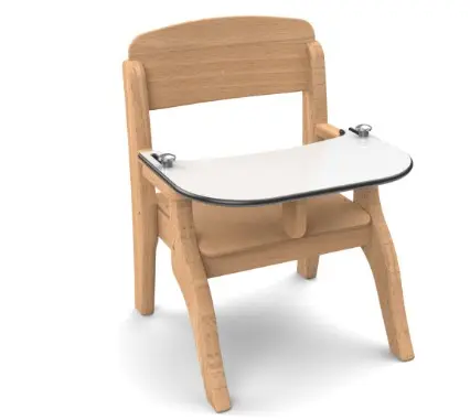 [3964] Fauteuil en hêtre massif pour enfants avec tablette amovible (Taille 00 (taille crèche))