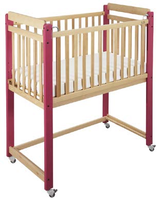 [8445] Lit de crèche à barreaux avec ouverture à une main - sans matelas (Bleu)